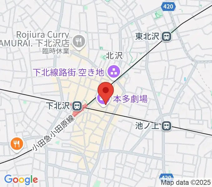 小劇場楽園の地図