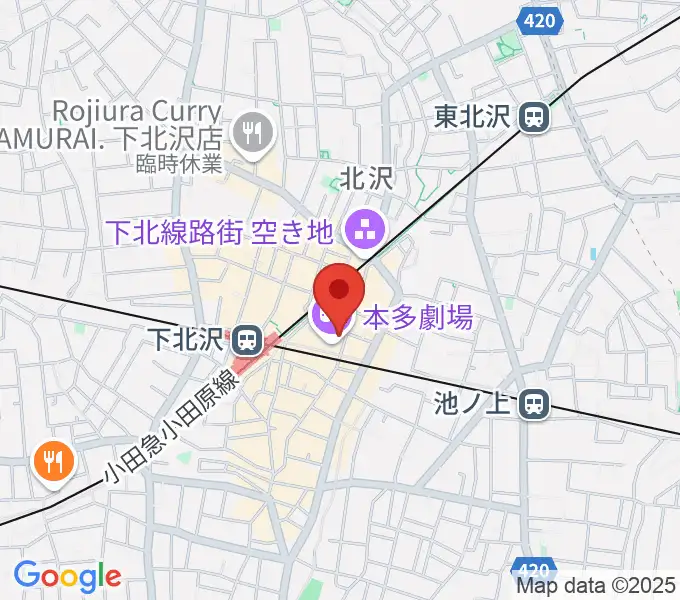 小劇場楽園の地図