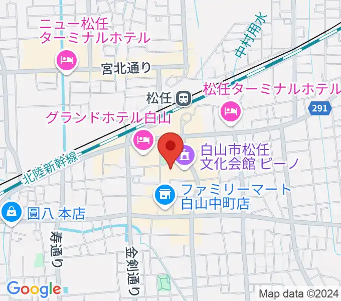 白山市松任文化会館ピーノの地図