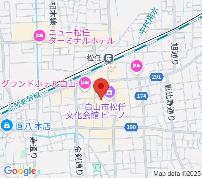 白山市松任文化会館ピーノの地図