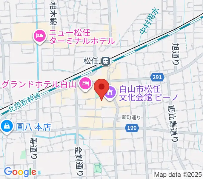 白山市松任文化会館ピーノの地図