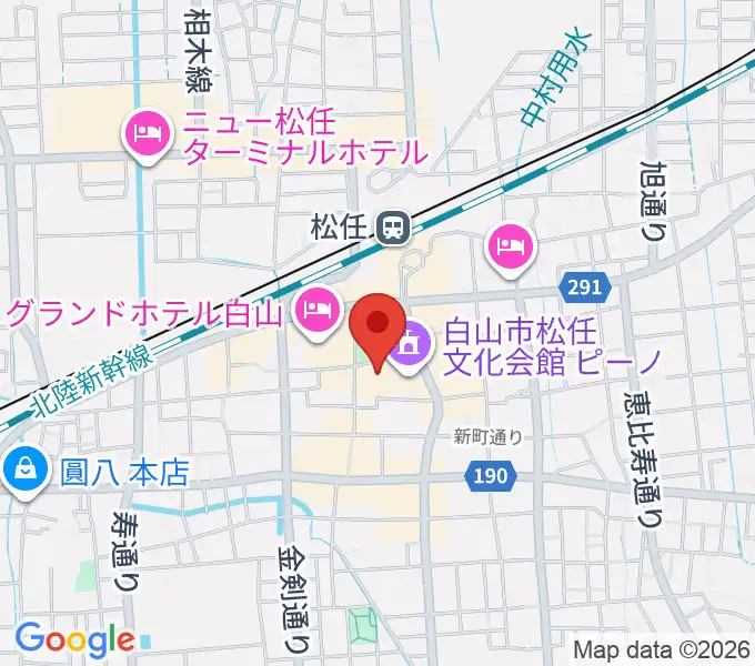 白山市松任文化会館ピーノの地図