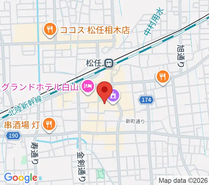 白山市松任文化会館ピーノの地図