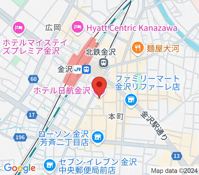 金沢市アートホールの地図