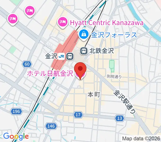 金沢市アートホールの地図