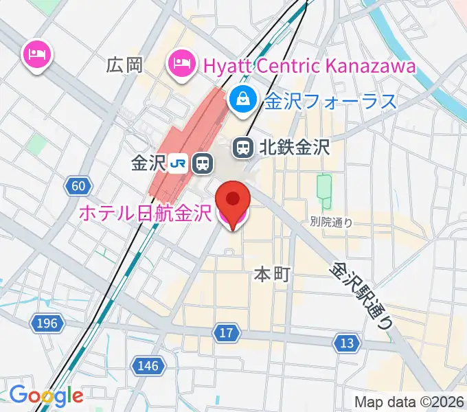 金沢市アートホールの地図