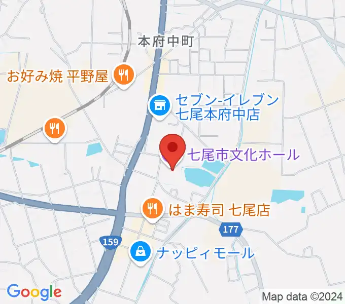 七尾市文化ホールの地図