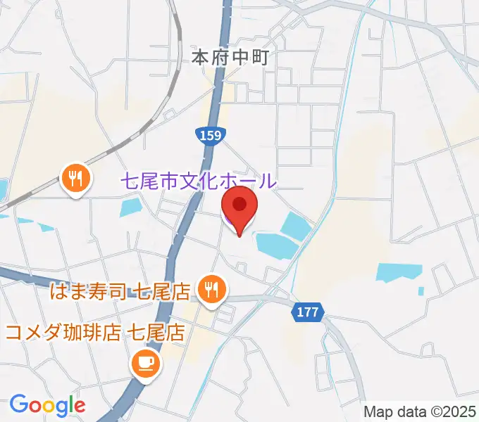 七尾市文化ホールの地図