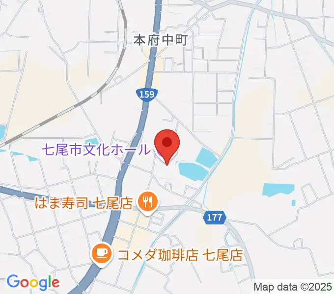 七尾市文化ホールの地図