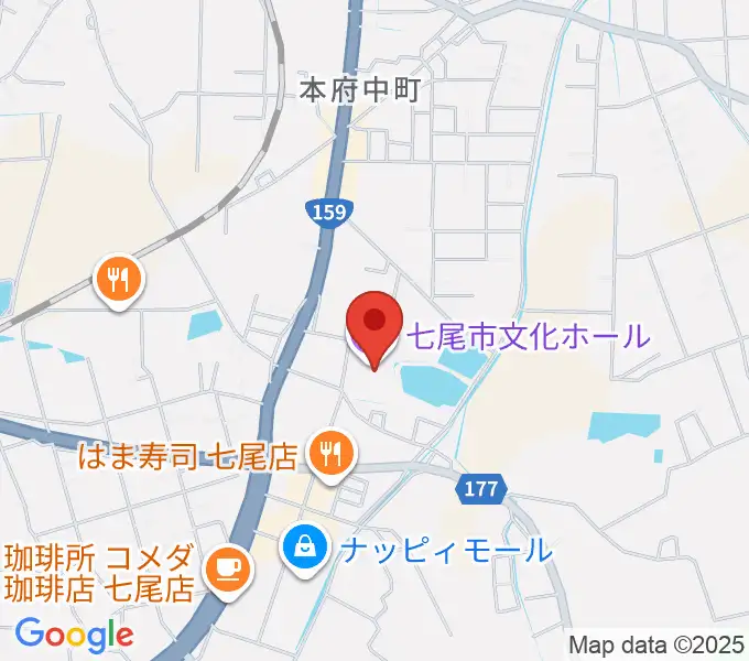 七尾市文化ホールの地図