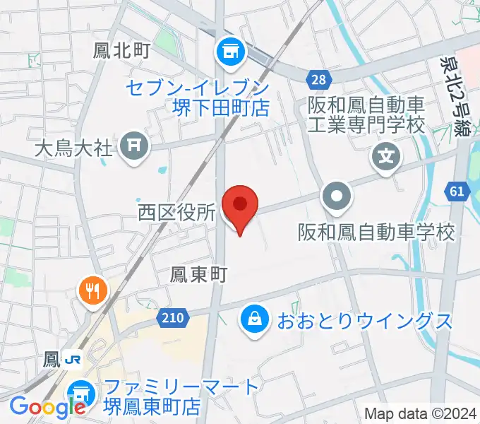 堺市西文化会館ウェスティの地図