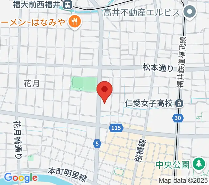 福井市文化会館の地図