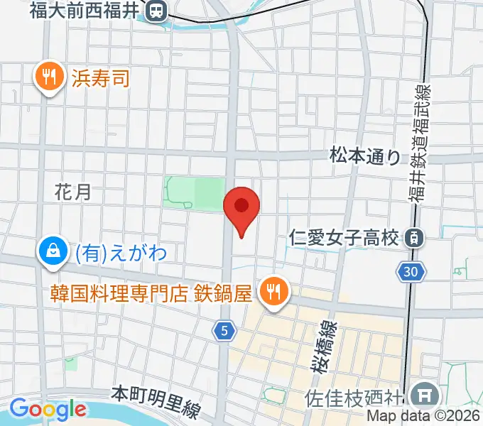 福井市文化会館の地図