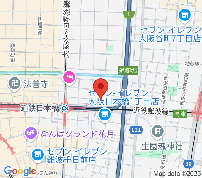国立文楽劇場の地図