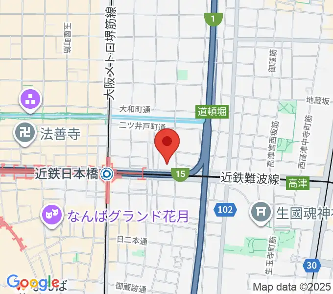 国立文楽劇場の地図