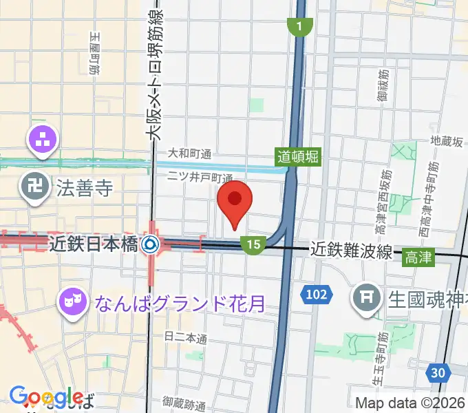 国立文楽劇場の地図