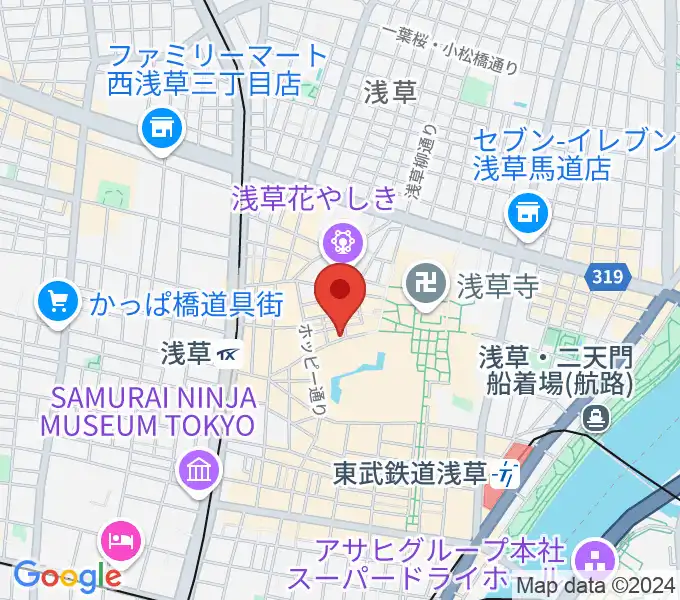 浅草木馬亭の地図