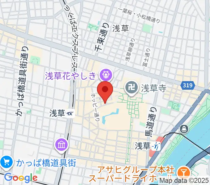 浅草木馬亭の地図