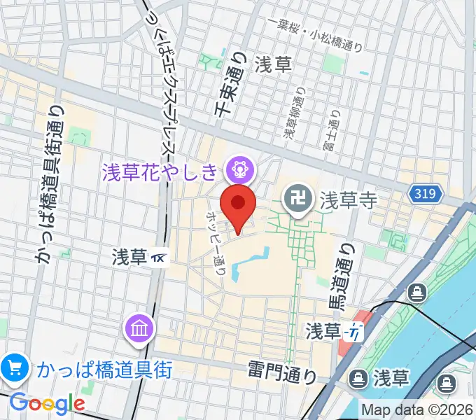 浅草木馬亭の地図