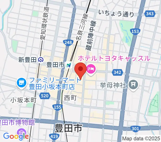 豊田市能楽堂の地図