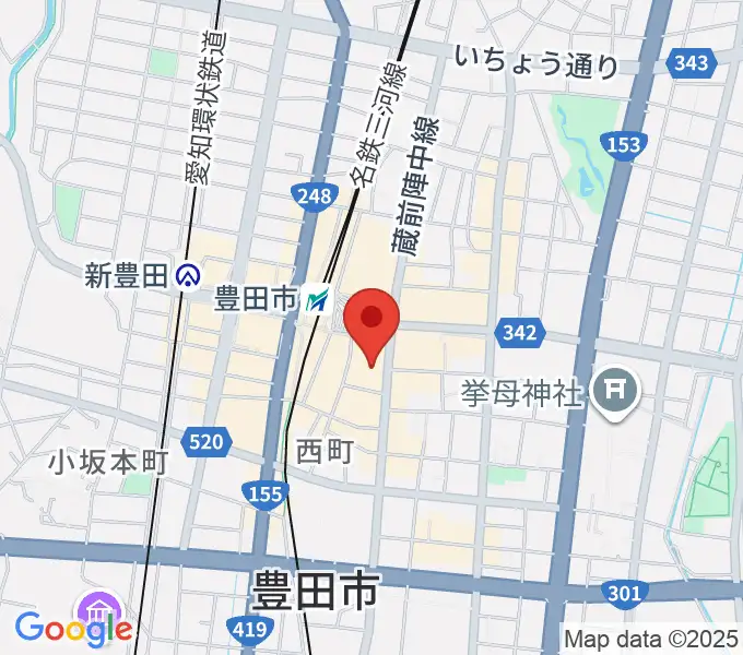 豊田市能楽堂の地図