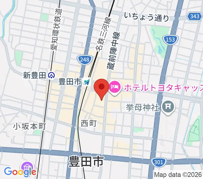 豊田市能楽堂の地図