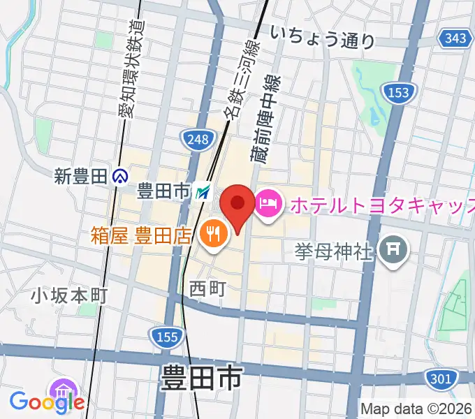 豊田市能楽堂の地図