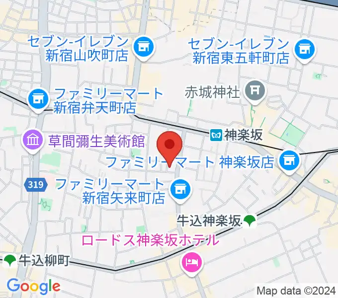 矢来能楽堂の地図