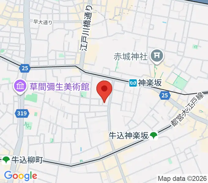 矢来能楽堂の地図