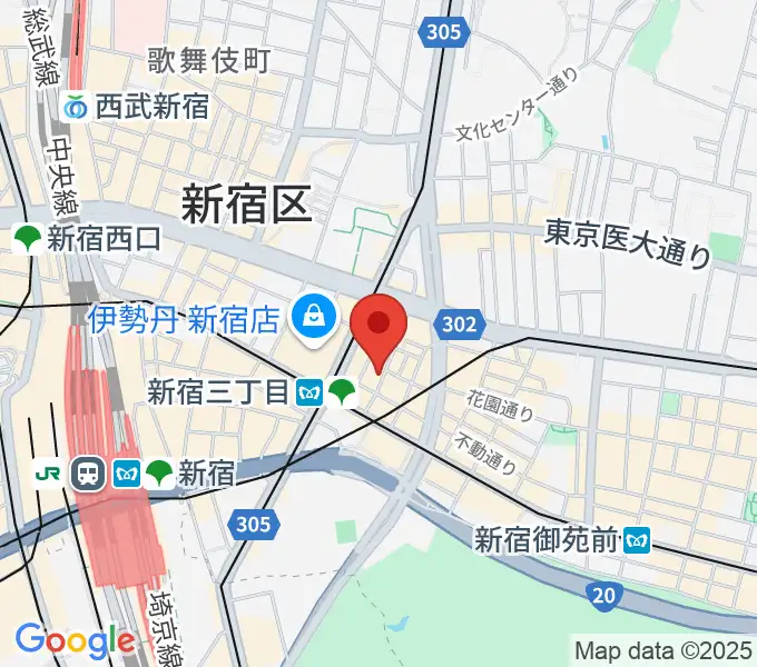 新宿末廣亭の地図