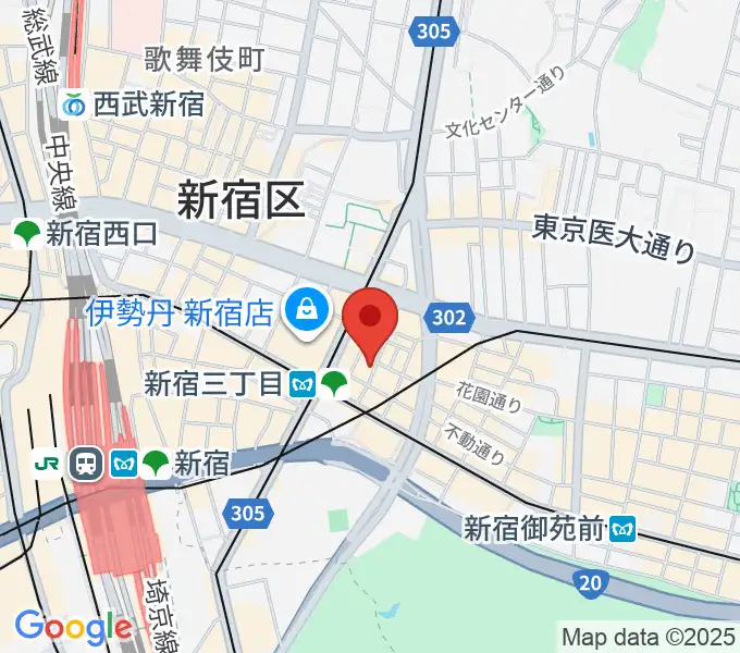 新宿末廣亭の地図