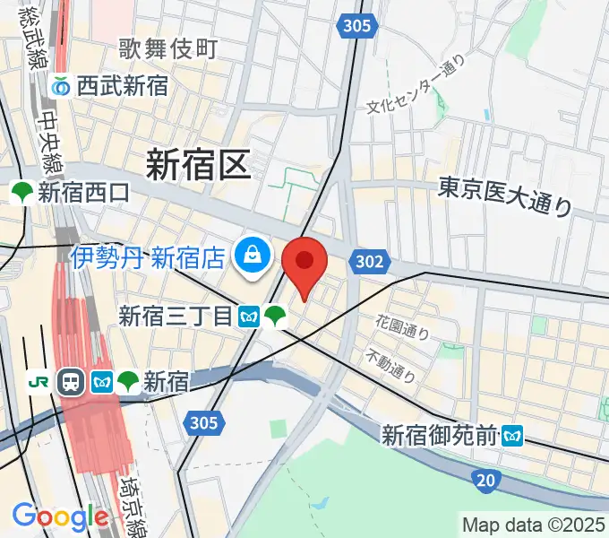 新宿末廣亭の地図