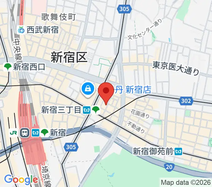 新宿末廣亭の地図