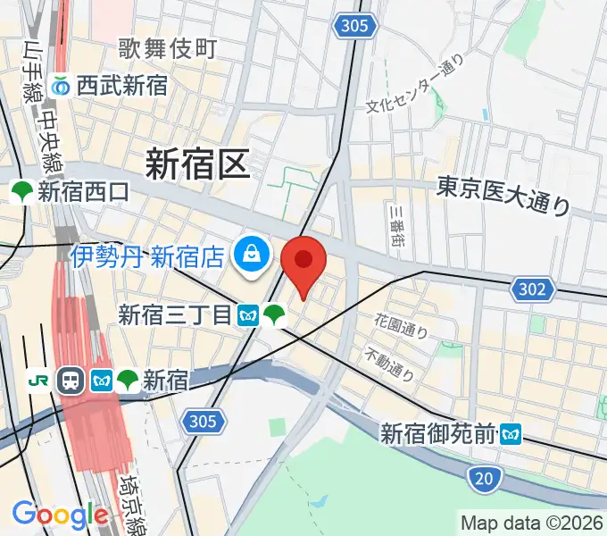 新宿末廣亭の地図