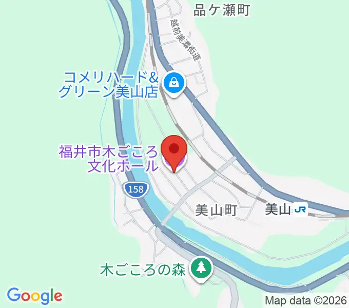 福井市木ごころ文化ホールの地図