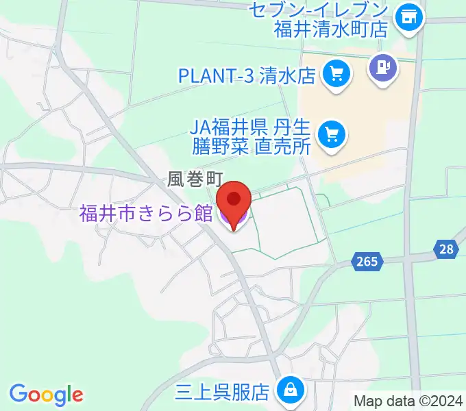 福井市きらら館の地図