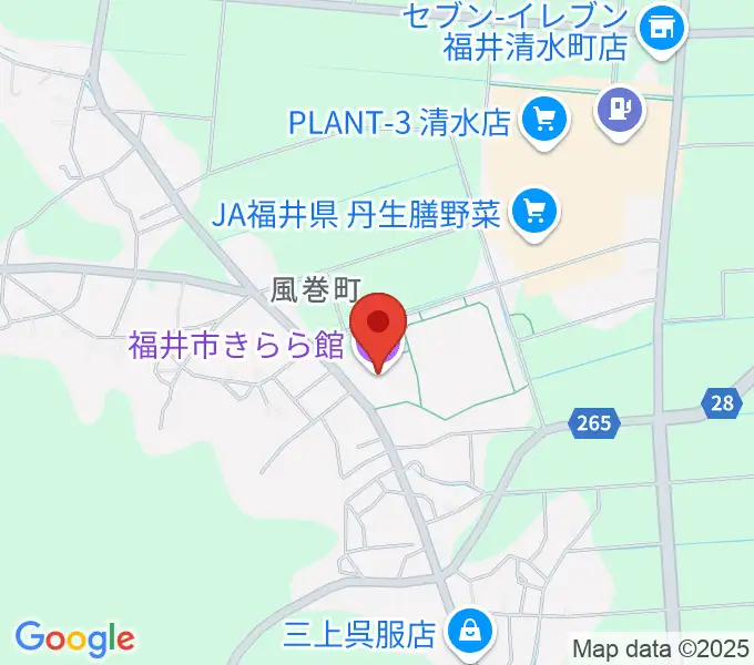 福井市きらら館の地図