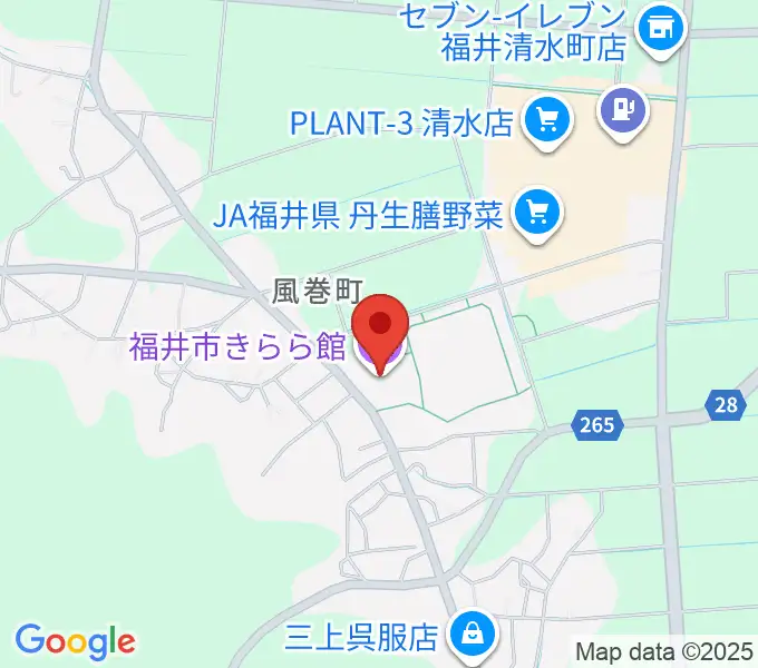 福井市きらら館の地図