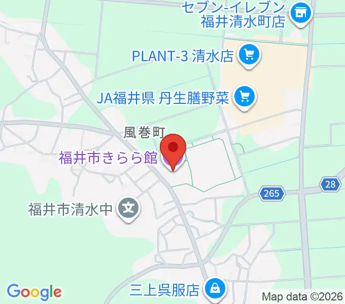 福井市きらら館の地図