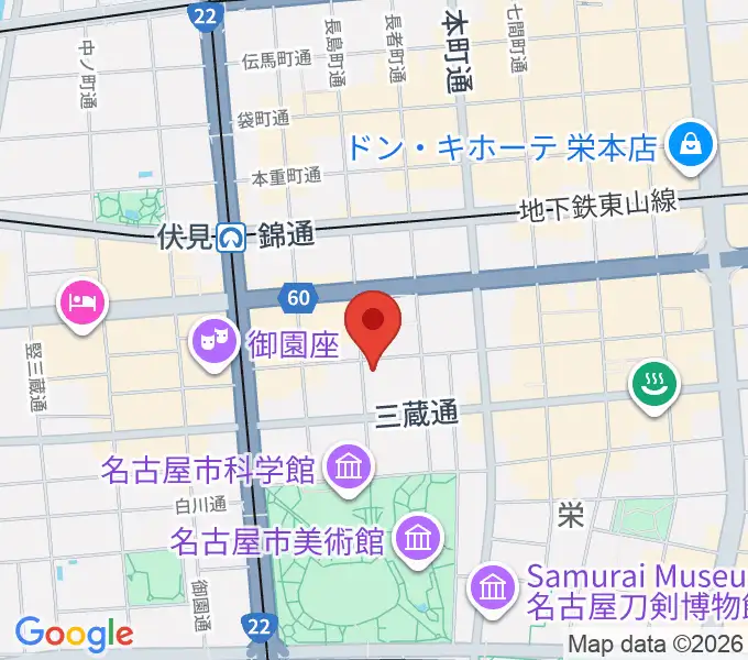 名古屋JAMMIN'の地図