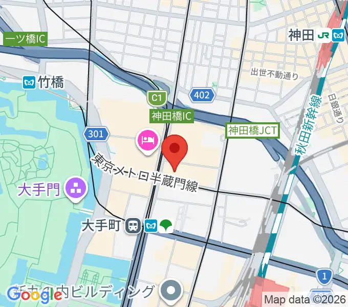 よみうり大手町ホールの地図