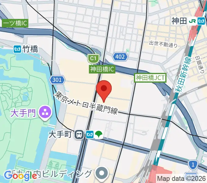 よみうり大手町ホールの地図