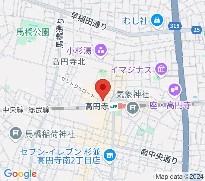 高円寺Club ROOTS！の地図