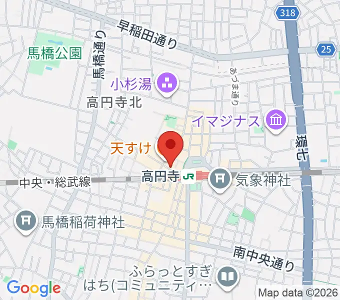 高円寺Club ROOTS！の地図