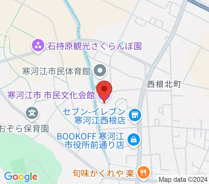 寒河江市市民文化会館の地図