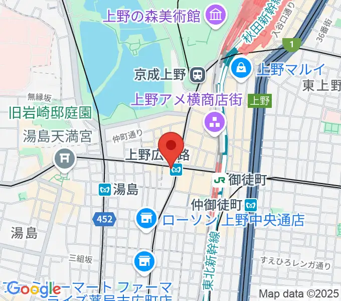お江戸上野広小路亭の地図