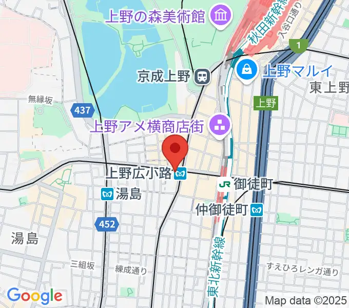 お江戸上野広小路亭の地図