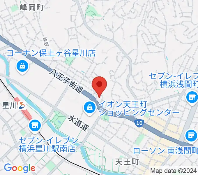 横浜峰岡ピアノ調律の地図