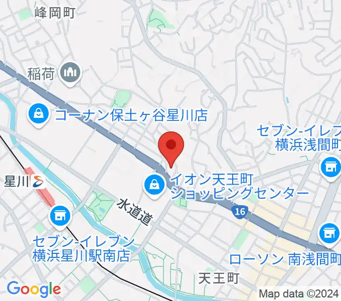 横浜峰岡ピアノ調律の地図