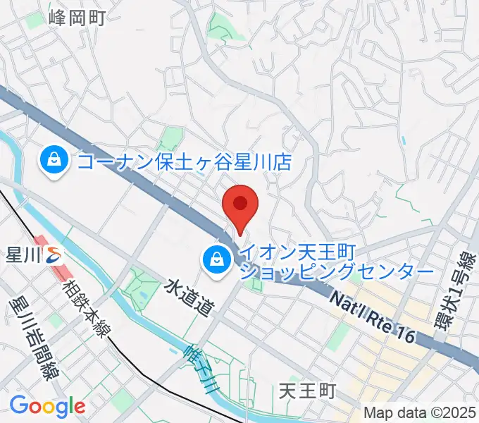 横浜峰岡ピアノ調律の地図